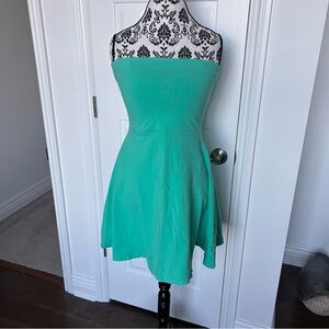Express sz L aqua green strapless mini dress